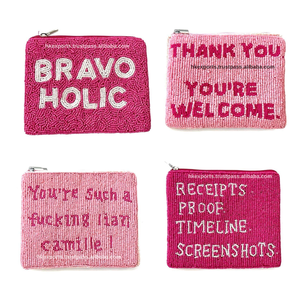 New Handmade Personalized Beaded Coin Purse Handmade Embroidered Zipper Pouch Personalized Gift Seed Beads Luxury Designer Pouch - Product Image 1