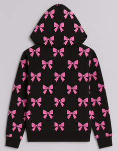 Sweat-shirt à capuche en bambou tissé imprimé en 3D Bow Fashion - Sweat-shirt tendance d'hiver à motif graphique style streetwear pour femmes et hommes ODM - Product Image 2