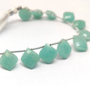 Amazonite à facettes perles en forme de coussin de 8 pouces de long perles en vrac pour la fabrication d'accessoires de bijoux - Product Image 1