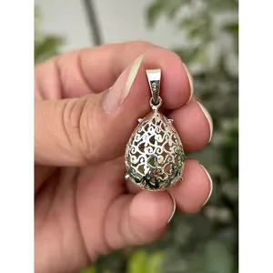 Pendentif en quartz citron naturel, argent sterling 925, bijoux en pierres précieuses faits à la main, fournisseur en gros - Product Image 2