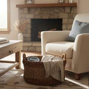 Cesta TALESA, Artesanía de Corteza de Árbol de Plátano y Pasto Marino - Product Image 5