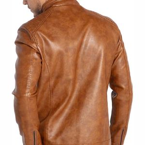 เสื้อแจ็กเก็ตหนังขี่รถจักรยานยนต์2025ปกติคอตั้งพิมพ์ลายปักโลโก้ด้านหน้าแบบรูดซิปขึ้นสำหรับทุกเพศ - Product Image 3