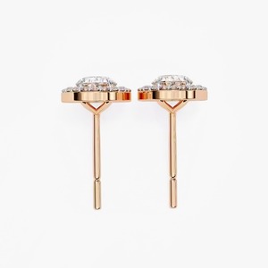 ต่างหูห่วงเพชรทรงกลมแบบห่วงห่วงกลมสำหรับปลูกในห้องทดลองต่างหูสีเหลืองทอง - Product Image 3