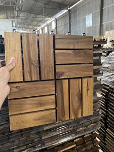 Viet Wood Eco-friendly Waterproof Anti-Slip Vietnam Acacia Wood <b>Interlocking</b> Outdoor Floor <b>Tiles</b> Contemporary Design Matt Finish - Product Image 5