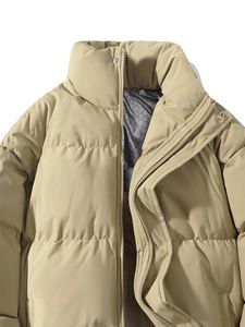 Vestes matelassées en coton rembourrées à bulles respirantes et à séchage rapide, logo personnalisé, toile noire, hiver, lumière extérieure chaude, vente en gros - Product Image 5