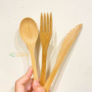 High Quality Bamboo Cutlery Set With Logo and Disposable From Manufacturer Eco2go Vietnam - Product Image 2