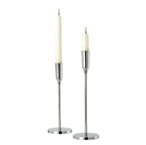 Juego de pilares de portavelas de luz T de metal plateado de 3 candelabros de luz T hechos a mano de lujo decorados con Navidad y jardín a la venta - Product Image 5