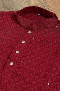 Lucknowi Style Eid & Ramdan Month Special Hand Crafted RAYON Silk Kurta & Payjama Set para novio o niños Special - Product Image 4
