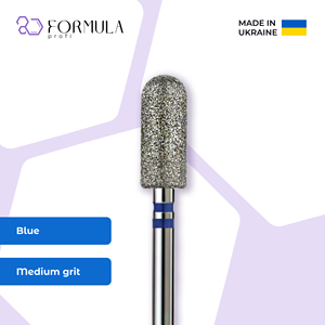 ดอกสว่านเจียรเล็บเพชร รุ่น Formula Profi Professional ทรงกระบอกโค้งมน ขนาด 5.0 มม. สีฟ้า ความหยาบปานกลาง สำหรับทำเล็บเท้า ขจัดหนังด้าน - Product Image 1
