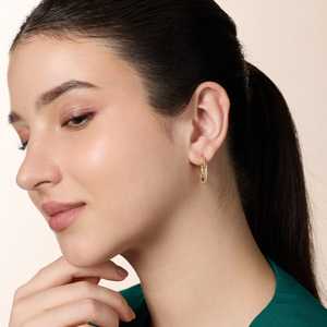 Pendientes de Plata 92.5 con Baño de Oro, Estilo Moderno de Aro con Zirconia, Perlas y Diamantes, Material Principal Oro Rosa 191514 - Product Image 4