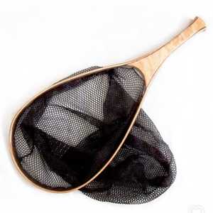 Vente en gros Filet de pêche à la truite Filet de pêche à la mouche Cadre en bois Filet d'atterrissage de poisson avec maille en caoutchouc souple transparent - Product Image 6