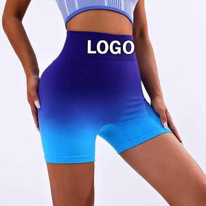 Logotipo personalizado Push up Mujeres Fitness Active Gym Workout Seamless Scrunch Butt Lift Yoga Leggings Shorts con bolsillo - Product Image 1