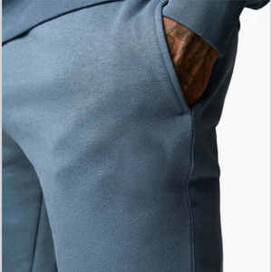 Ensemble de survêtement pour homme, tendance, hiver, grande taille, respirant, en polaire, manches longues, séchage rapide, taille élastique, logo personnalisable, couleur unie - Product Image 4