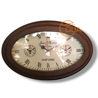 Antique Vintage-Style 18 pouces en laiton en bois horloge murale Design moderne Quartz monde temps suspendu pour la maison bureau décor salon