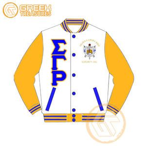 Personalizado Sigma Gamma Rho satén bordado impermeable 100% seda Varsity chaqueta Sorority alta calidad transpirable mujeres chaquetas - Product Image 6