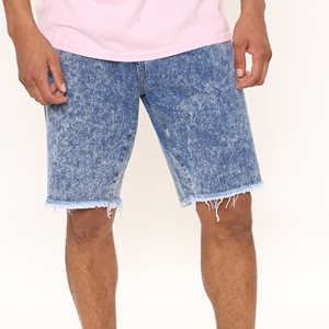 Short baggy coupe ample pour hommes en vrac avec logo personnalisé du fabricant Short en jean cargo surdimensionné vierge pour hommes - Product Image 6
