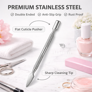 Empujador de Cutículas de Doble Punta de Acero Inoxidable para Manicura y Pedicura, con Agarre Antideslizante, Resistente al Óxido, Instrumento Profesional para el Cuidado de las Uñas - Product Image 4