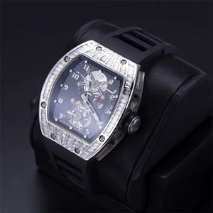 Montre mécanique automatique de luxe Black Pearl Jewels 41 mm pour homme, diamant Moissanite VVS certifié EGL, boîtier argenté, verre 10 m - Product Image 3