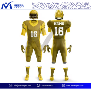 Uniforme de football américain imprimé par sublimation personnalisée en polyester 100% de haute qualité pantalon en jersey américain à manches courtes pour hommes - Product Image 3