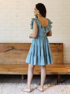 เดรสสั้นพิมพ์ลายดอกไม้ผ้าฝ้ายอินเดียงานปาร์ตี้ของผู้หญิงชุดของขวัญเจ้าสาวผ้าทอ100% ธรรมชาติทำด้วยมือ - Product Image 4