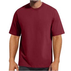 Camiseta informal de verano para hombre, Camiseta de cuello redondo suave y suelta de Color sólido para hombre, camisetas holgadas de manga corta de algodón suave y fresco para hombre - Product Image 4
