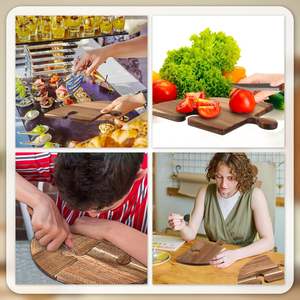 Artículo Popular: Juego de 4 Tablas de Madera Encajables Ecológicas para Servir, Tablas de Charcutería, Tablas para Aperitivos, Tablas de Cortar para Fiestas - Product Image 3