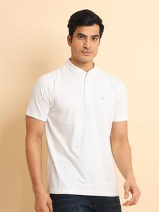 เสื้อยืดลำลองแขนครึ่งแขนสำหรับผู้ชายคอจีนสวมใส่สบายและขายดีสำหรับชุดประจำวันและชุดทำงาน - Product Image 5