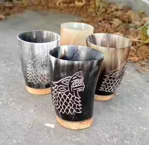Meilleur gobelet à boire viking en corne de buffle écologique et créatif, sculpté à la main par Crescent Crafts - Product Image 1