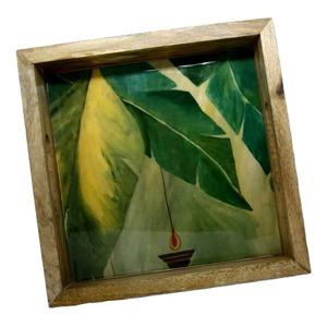 Plateau de service rectangulaire en bois imprimé écologique classique pour hôtel, restaurant, fait à la main, décoratif, passe au lave-vaisselle - Product Image 1