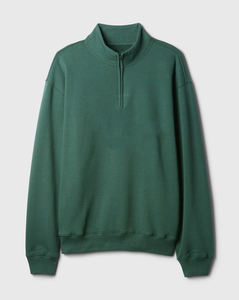 Sudaderas básicas personalizadas de alta calidad para hombre, sudaderas de mezcla de algodón en blanco, jersey con cremallera de un cuarto, sudadera para hombre con cuello y cremallera - Product Image 1
