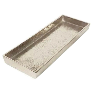 Plateau de service rectangulaire décoratif en métal doré fait main de luxe, motif floral texturé, écologique pour la maison, table, coiffeuse - Product Image 5