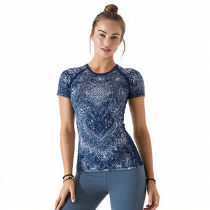 Camiseta Deportiva de Cuello Redondo para Mujer, Ligera, de Secado Rápido, Transpirable, Mezcla de Poliéster/Algodón - Product Image 6