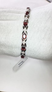 Sterling 925 Silver <b>Bracelet</b> Natural Garnet Gemstones AAA Quality Luster Unique Beautiful Design for Any for Parties Gifts - Product Image 3