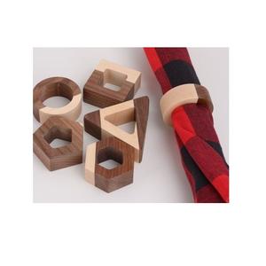 Round Circle Real Natural Acacia Wooden Napkin Ring Partyware Home <b>Wedding</b> Hotel Decorative Wooden Napkin Ring - Product Image 4