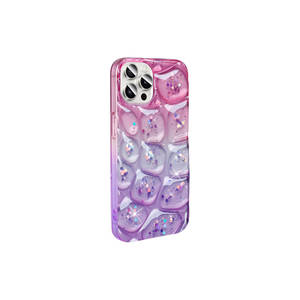 Funda Protectora de Silicona Líquida con Diseño 3D de Purpurina de Lujo para iPhone 14 Pro Max, Color Rosa-Morado Suave, Estilo INS - Product Image 1
