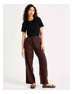 Look cool sans effort fabrication de mélange de lin doux au toucher Pantalon taille haute en lin coupe détendue et respirante - Product Image 4