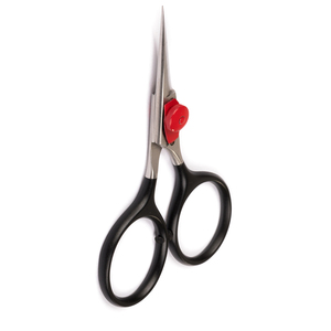 Ciseaux de montage de mouches de haute qualité poignée noire vis rouge acier allemand avec lame tranchante de rasoir à bord dentelé pour la pêche - Product Image 1