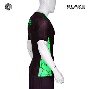 Hombres transpirable Jiu Jitsu Rashguard sublimación completa impresa MMA Gymwear manga corta Fitness entrenamiento diseño - Product Image 5