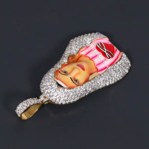 Resplandor brillante con creencia cristiana unisex hiphop 925 colgante de diamante de moissanite de corte redondo de plata esterlina con claridad VVS - Product Image 6