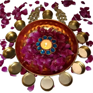 Cuenco Urli de Latón Hecho a Mano para Decoración del Hogar en Festivales Indios, Duradero, Impermeable, Ecológico, Portavelas Decorativo para Diya, para Sala de Pooja - Product Image 4