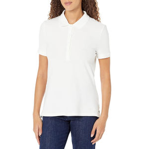 Logotipo personalizado de alta calidad para mujer para Polos 100% algodón impreso Jersey tejido Casual personalizado uniforme liso en blanco - Product Image 1