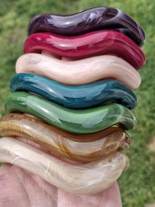 Bracelets carrés en résine Bracelets carrés en acrylique empilables, ensemble de bracelets Funky Chunky, bijoux inspirés des années 90 - Product Image 5