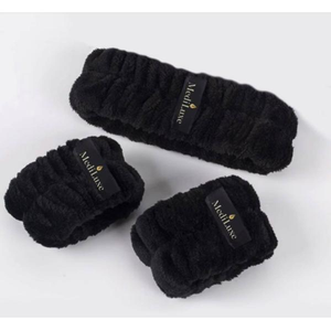 Diadema Elástica de Terciopelo Unisex Negra Antideslizante Lavable para el Cabello, Cuidado Facial, Maquillaje, Lavado de Cara, Deportes, Yoga, Ejercicio 14 - Product Image 1