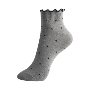 Chaussettes de cheville en coton pour femmes Kikiya - Motif à pois Respirant Usage quotidien décontracté avec un joli design à volants - Product Image 4