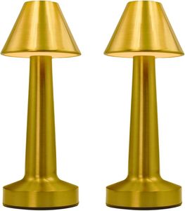 Levin เยอรมนีโคมไฟตั้งโต๊ะ LED ทันสมัยกรอบโลหะทนทานแบบมีสไตล์พอร์ตชาร์จ USB dimmable รับประกัน1ปี-แพ็คทอง2 (0403) - Product Image 1