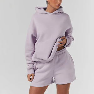 <b>Women's</b> Oversized Hoodies & Sweatshirts Set Custom Printed Wholesale Logo Embroidery Lace Screen Printing Blank Design - Product Image 2