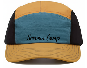Casquettes de camping en nylon non structurées à 5 panneaux, à visière légèrement incurvée, avec boucle, logo personnalisé imprimé, pour hommes et femmes, idéales pour le camping et la pêche, à faible coût. - Product Image 5