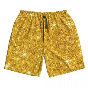 กางเกงขาสั้นชายหาดสีทองวิบวับ แห้งเร็ว สวมใส่สบาย เหมาะสำหรับว่ายน้ำในฤดูร้อน - Product Image 5
