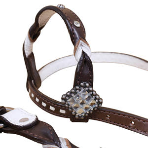 Premium Western Horse Tack Sets Silver Glitter inlay Decorado Cuero Headstall y Gladiator Breast Collar OEM Fabricante - Product Image 4