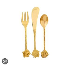 Juego de Cubiertos de Oro de 3 Piezas, Juego de Cubiertos de Oro de Lujo, Juego de Tenedor y Cuchara de Oro, Juego de Cubiertos Más Vendido - Product Image 3